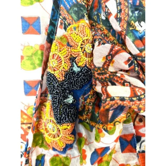 Antica Sartoria Giacomo Cinque open front Art to wear ONE SIZE Poncho Mumu - Picture 3 of 8